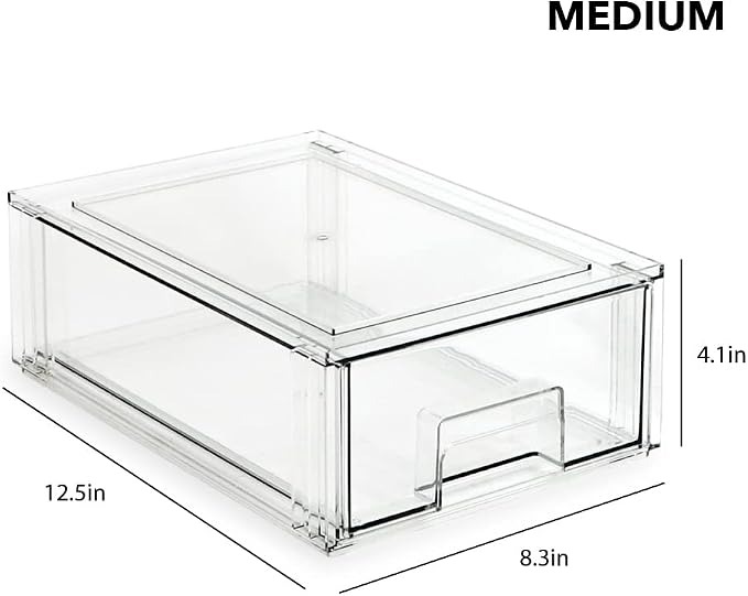 Isaac Jacobs Stackable Organizer Drawer Set, Pull-Out Bins, Food/Fridge/Freezer - Image 3