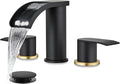 gotonovo Waterfall 8 inch Widespread Bathroom Faucet Set Bathroom Sink Faucet 3 by HOME
