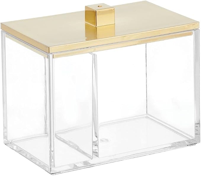 mDesign Modern Square Bathroom Vanity Countertop Storage Organizer Canister Jar - Image 8