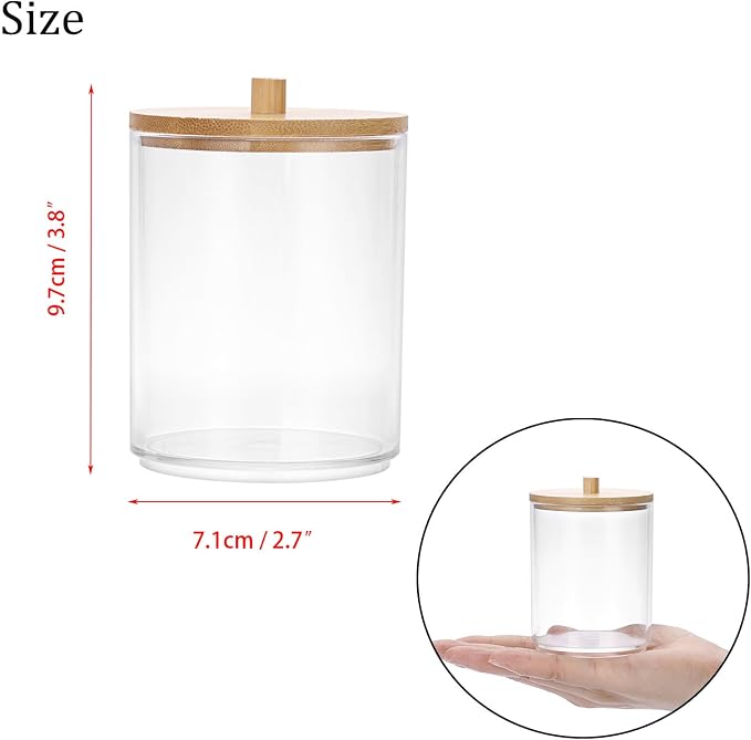 Hipiwe 2 Packs Acrylic Qtip Holder Clear Bathroom Dispenser - Image 7