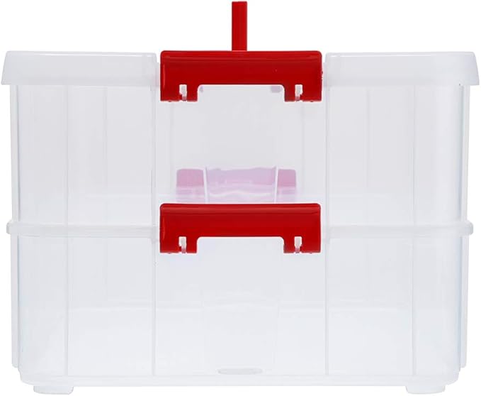 BTSKY 2 Layer Stack & Carry Box, Plastic Multipurpose Portable Storage - Image 3