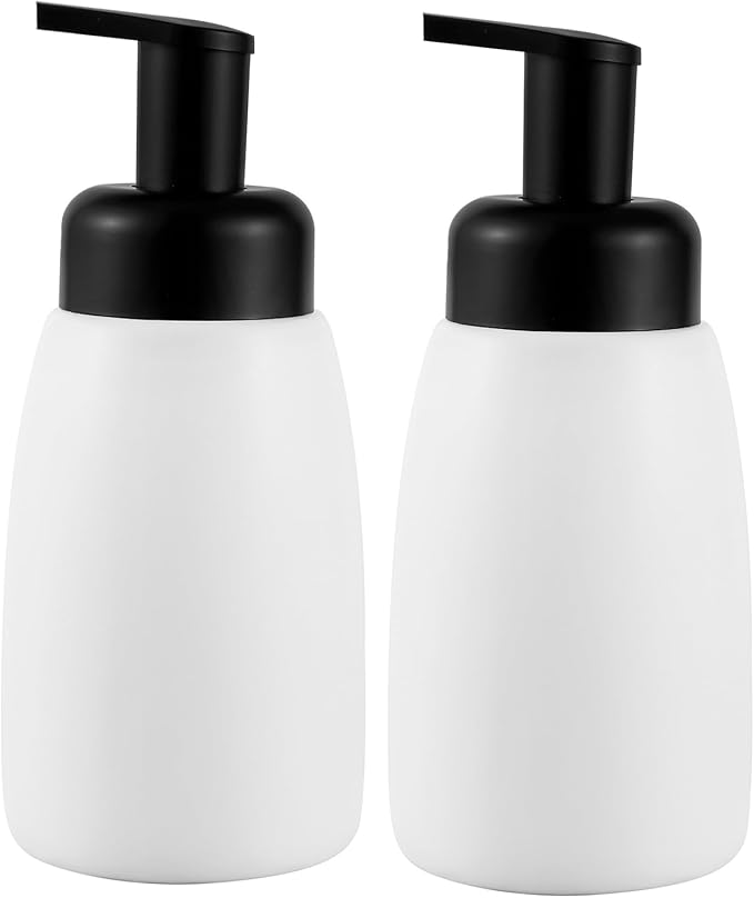 UUJOLY Foaming Hand Soap Dispenser, Ceramic Jar, 2 Pack by UUJOLY
