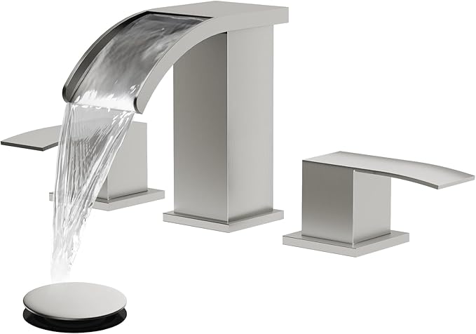 gotonovo Waterfall 8 inch Widespread Bathroom Faucet Set Bathroom Sink Faucet 3 by HOME