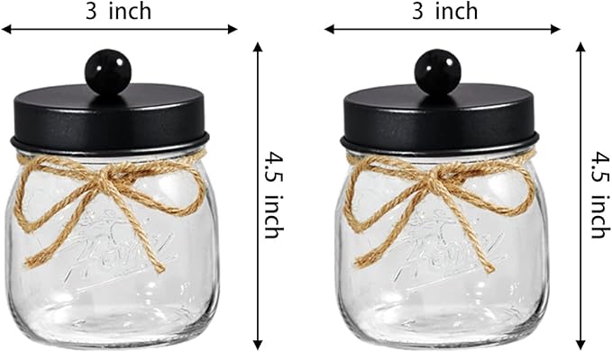SheeChung 2 Pack Qtip Holders, Cotton Swab Holders, Bathroom Jars, Restroom - Image 7