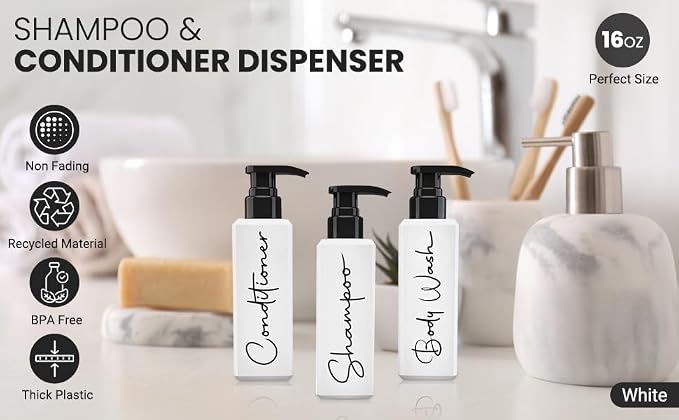 Spa-Inspired Refillable Shampoo and Conditioner Bottles - Image 5