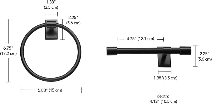 GLOBE Electric 63000057 3-Piece All-in-One Bathroom Set, Matte Black, Toilet - Image 9