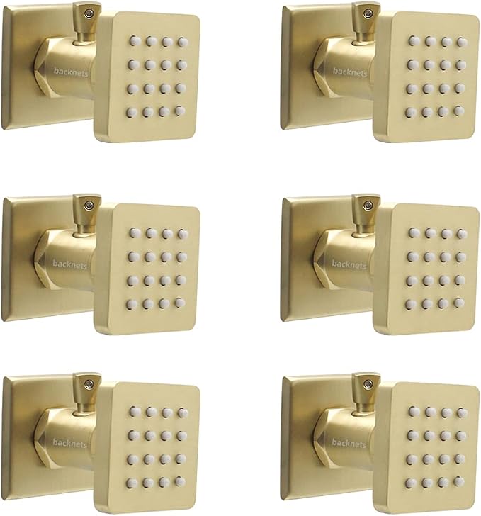 Solid Brass Square Shower Body Sprays by Backnets