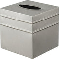 Monarch Abode Tissue Box Cover Square – Handcrafted Border Embossed Pewter by MonarchAbode