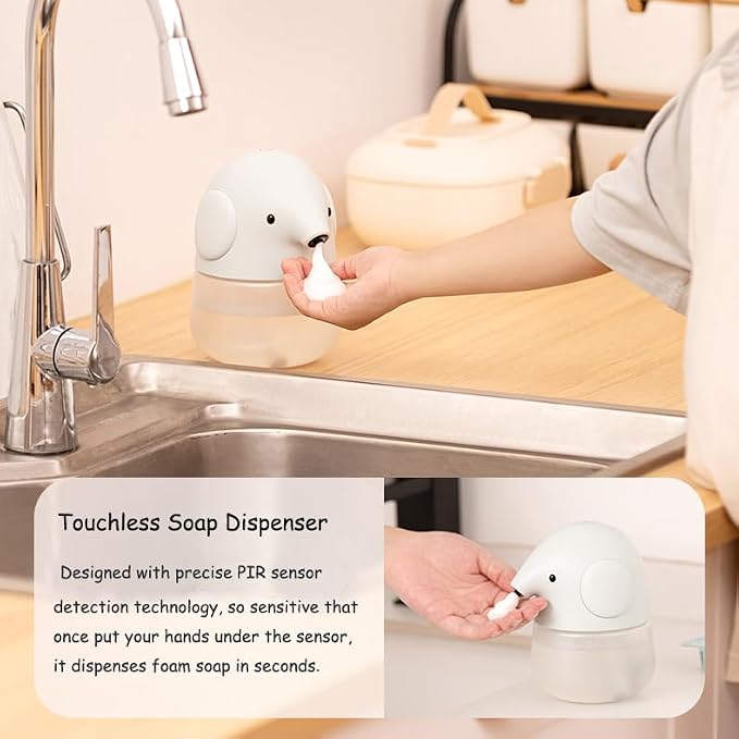 Automatic Soap Dispenser for Kids- Cute Blue Elephant Touchless Foaming Hand - Image 3