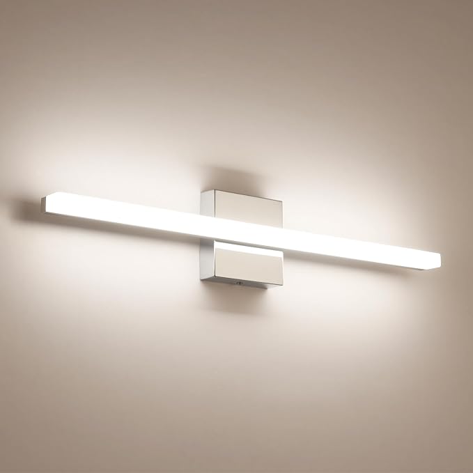 Combuh LED Bathroom Vanity Light Bar 24Inch 14W IP44 Chrome Shining Over Mirror by Combuh
