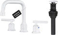 WOWOW 3 Hole Bathroom Faucet White Bathroom Sink Faucet 2 Handle Vanity Tap by WOWOW