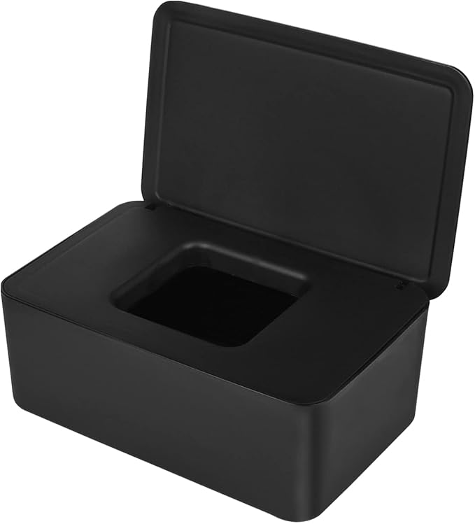 Cuayaes Black Tissue Box Cover, Refillable Baby Wipes Dispenser by Cuayaes