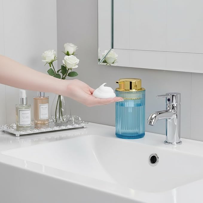 Foaming Soap Dispenser, 12 Oz Thick Glass Foam Hand Soap Dispenser, Refillable - Image 3