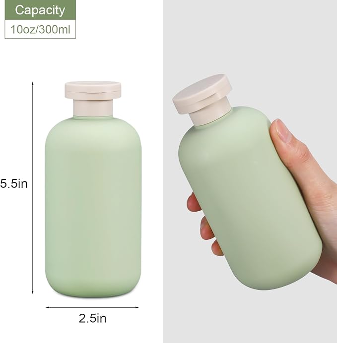 Travel Shampoo Bottle, Empty Plastic Squeeze Bottles 10oz - Image 3
