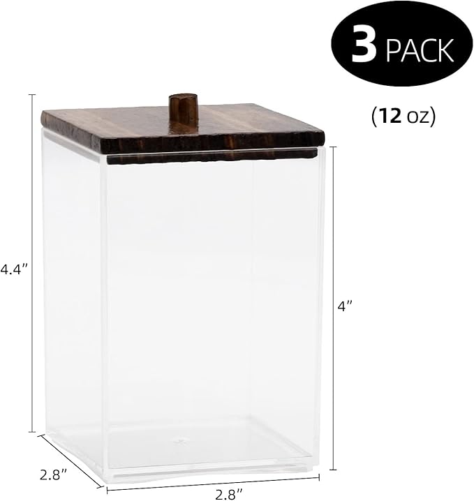 Tbestmax 3 Pack Qtip Holder - 12 oz Bathroom Organizer and Storage Containers - Image 2