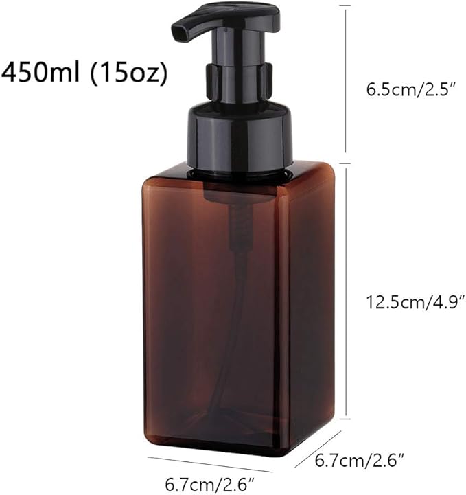 UUJOLY Foaming Soap Dispenser, 450ml Refillable Pump Bottle Plastic - Image 3