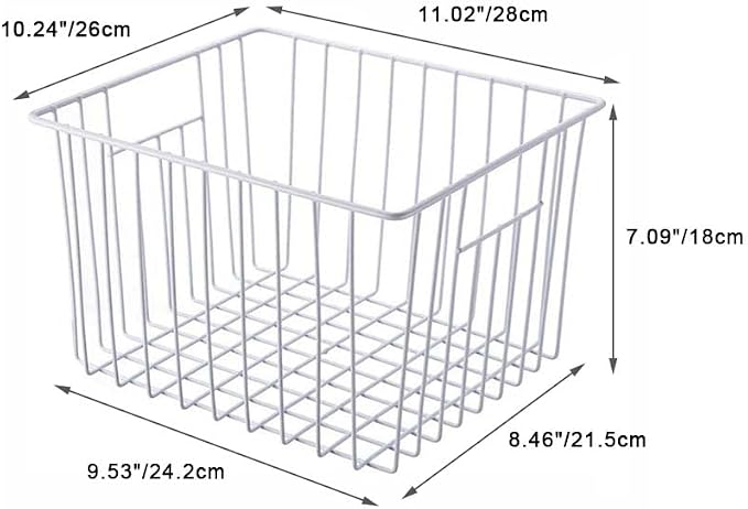 SANNO Freezer Wire Storage Organizer Basket, Refrigerator Storage Baskets Bins - Image 7