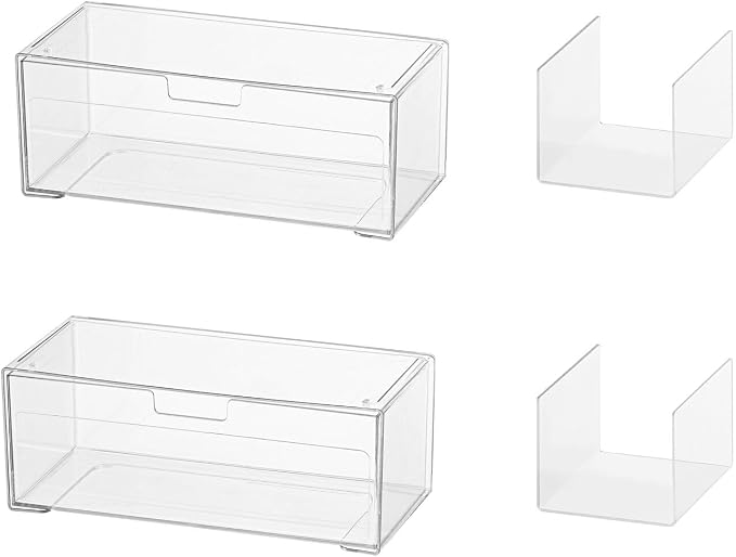 MORNITE Medicine Cabinet Drawer Organizer Set, 2-Tier Stackable Storage Drawers - Image 8