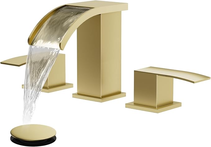 gotonovo Waterfall 8 inch Widespread Bathroom Faucet Set Bathroom Sink Faucet 3 by HOME