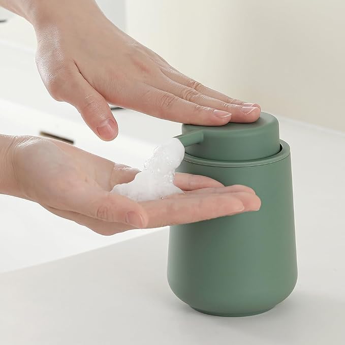 Sage Green Foaming Hand Soap Dispenser Plastic 11 oz - Image 2