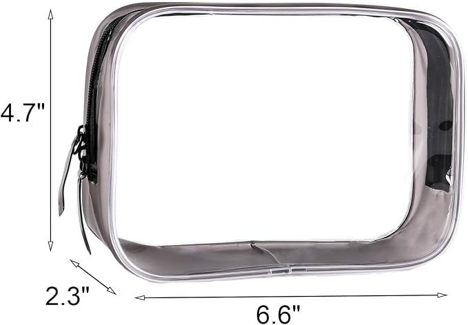 Buminee Clear Pouch Small, 6.6"x2.3"x4.7" TSA Approved Toiletry Bag, Travel Bags - Image 2