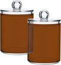 Saddle Brown Qtip Holder Organizer Dispenser Cotton Swabs Cans Plastic Jars by SHJI