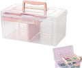 Clear Plastic Office Supply Art & Craft Storage Box, Sewing Box Organiser Large by Foreverie