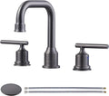 WOWOW Widespread Bathroom Faucet Brass Bathroom Sink Faucet Dark Grey Vanity by WOWOW