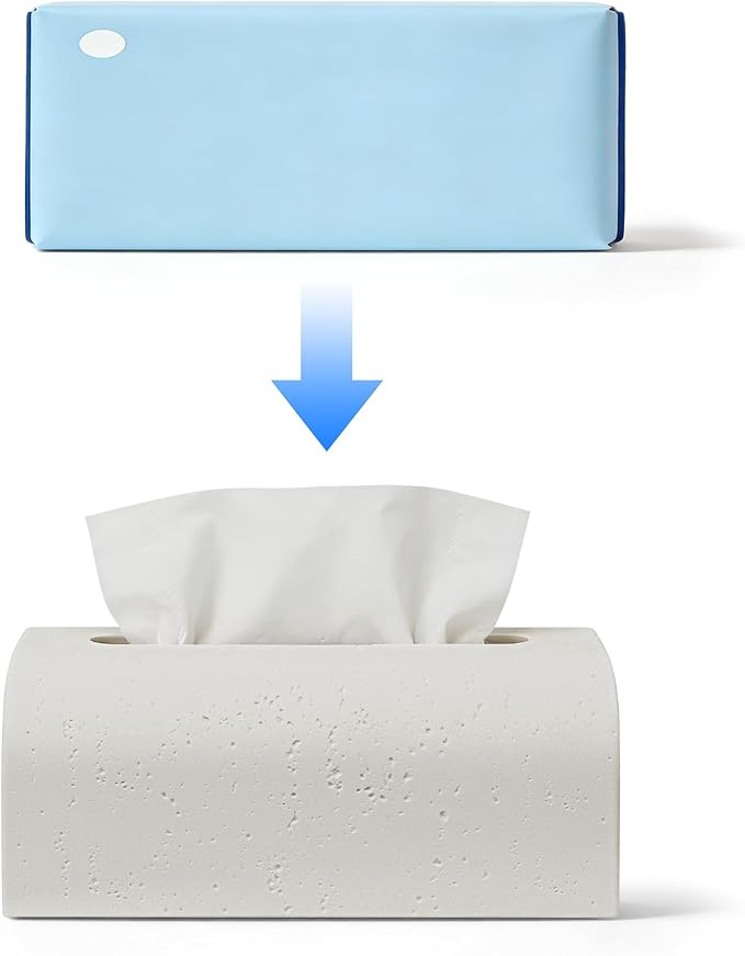 Tissue Box Cover Rectangle, Resin Decorative Facial Tissue Holder Covers Toilet - Image 5
