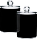 Black Qtip Holder Organizer Dispenser Cotton Swabs Cans Plastic Jars by SHJI