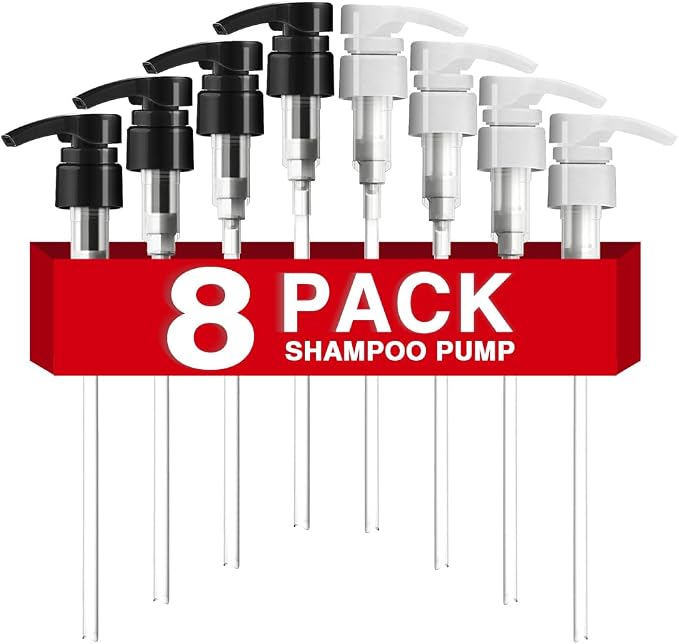 8-Pack Shampoo Pump for Liter 33.8 oz Shampoo and Conditioner, Pump Dispenser by DupakSYS