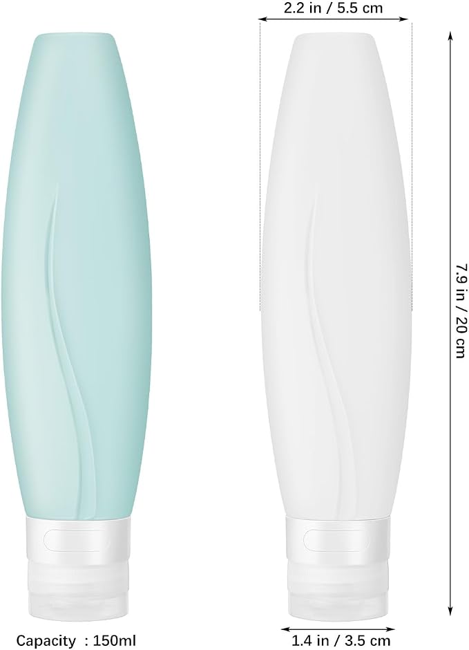 Baluue 2-Pack Silicone Refillable Lotion Containers Travel Size Squeeze Bottles - Image 9