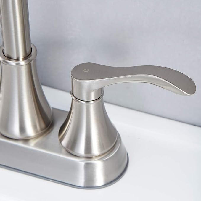 Brushed Nickel Bathroom Sink Faucets, 360° Swivel High-Arc Spout 2-Handle 4 - Image 7