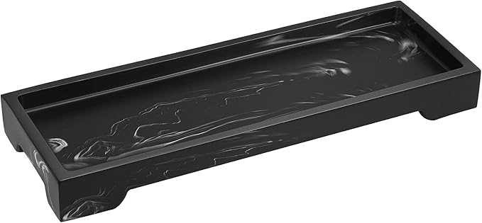 Luxspire Resin Vanity Tray, Bathroom Tray Toilet Tank Storage Tray, 11 x 4 inch by Luxspire