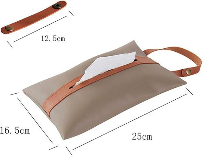 Tissues Box PU Leather Facial Paper Storage Case Rectangular Organizer Holder - Image 2