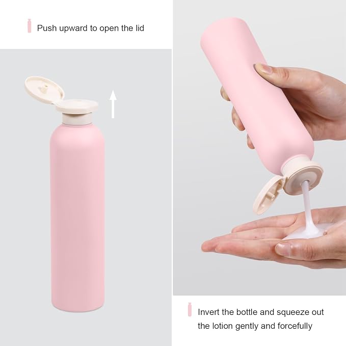 ASEVAT 8.8 oz Plastic Travel Refillable Shampoo Bottles, Empty Squeeze Bottles - Image 7