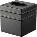Monarch Abode Tissue Box Cover Square – Handcrafted Border Embossed Black Metal by MonarchAbode