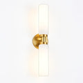 2 Light Brushed Brass Gold Bathroom Light Fixture Over Mirror, Modern Farmhouse by lanhall