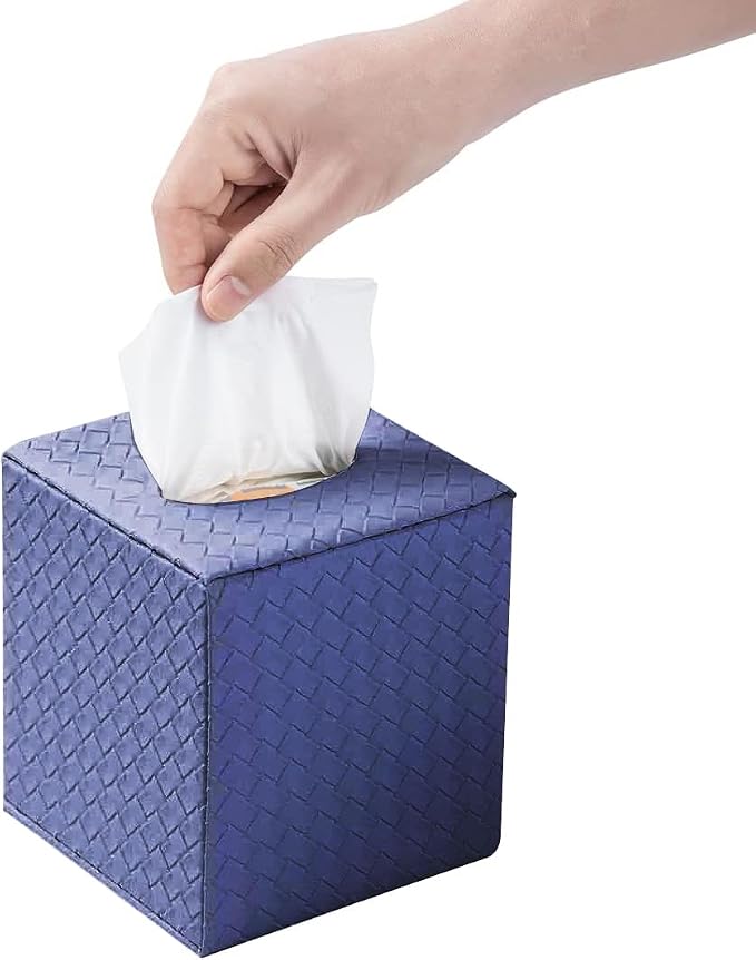 Blue Tissue Box Cover, Tissue Box Cover Square, Tissue Holder - Image 7