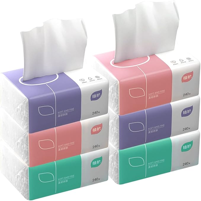 Pack of 6, Soft Small Facial Tissue, Toilet Paper, Bag Cover NOT Box, - Image 3