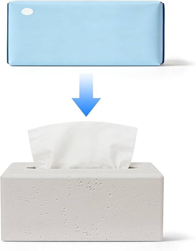 Tissue Box Cover Rectangle, Resin Decorative Facial Tissue Holder Covers Toilet - Image 5