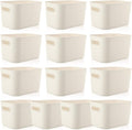 Zopeal Plastic Storage Bins 10 Pcs White Pantry Organizer Bins Small Baskets by Zopeal