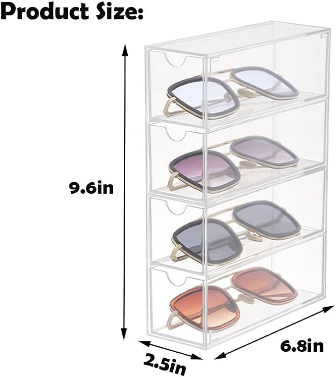 Sunglass Storage Box, Acrylic Eyeglass Organizer, Make-up Storage Drawer Tray - Image 6