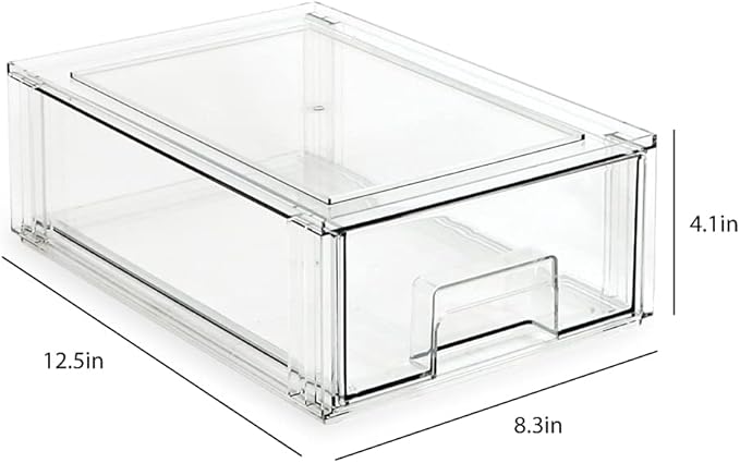 Isaac Jacobs Medium Stackable Organizer Drawer, Pull-Out Bin, Closet & Shoe - Image 2