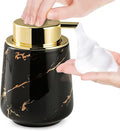 Marble Foam Soap Dispenser for Bathroom, Chic Ceramic Bottle by OHIHUW