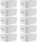 Zopeal Plastic Storage Bins 10 Pcs Gray Pantry Organizer Bins Small Baskets by Zopeal