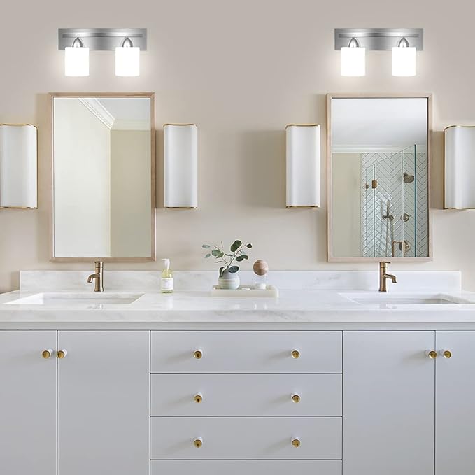 PARTPHONER - Bathroom Vanity Light Fixture - Over Mirror - Modern Glass Shade - - Image 5