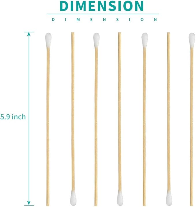200 Pcs Count 6" Inch Long Cotton Swabs - Image 2