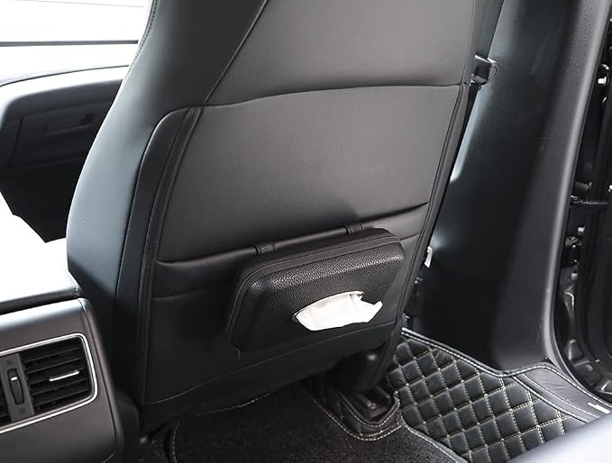 Sun Visor Tissue Holder, Zipper Napkin Holder, PU Leather Backseat Tissue Case - Image 7