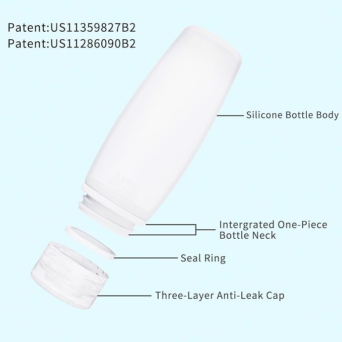 Silicone Travel Bottles for Toiletries TSA Approved Travel Size Containers Set - Image 2